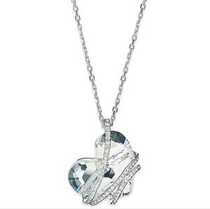 Swarovski crystal heart pendant necklace rhodium plated